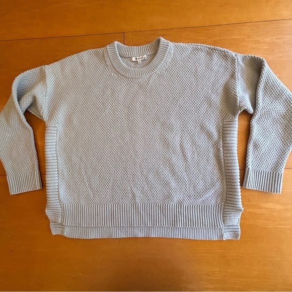 Madewell Sweaters - Madewell L pale blue grey boxy, oversize popcorn knit sweater